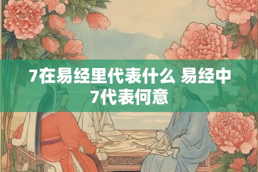 7在易经里代表什么 易经中7代表何意