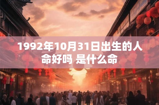 1992年10月31日出生的人命好吗 是什么命