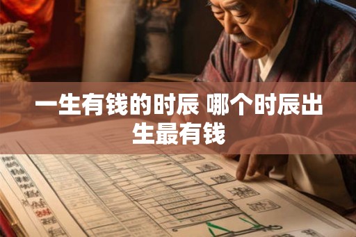 一生有钱的时辰 哪个时辰出生最有钱