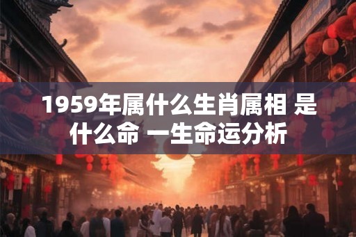 1959年属什么生肖属相 是什么命 一生命运分析