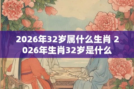 2026年32岁属什么生肖 2026年生肖32岁是什么