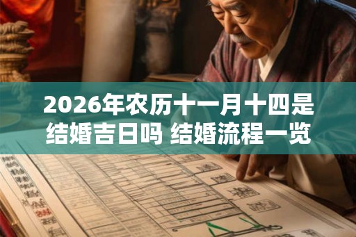 2026年农历十一月十四是结婚吉日吗 结婚流程一览