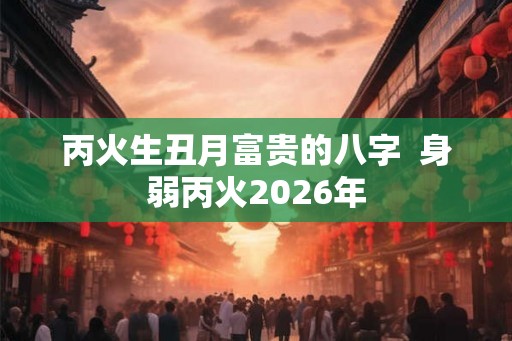 丙火生丑月富贵的八字 身弱丙火2026年 丙火生丑月富贵的八字 身弱丙火2026年