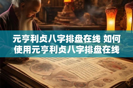 元亨利贞八字排盘在线 如何使用元亨利贞八字排盘在线