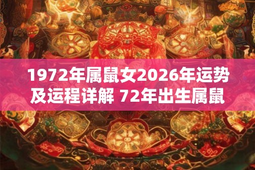 1972年属鼠女2026年运势及运程详解 72年出生属鼠人2026全年每月运势女性