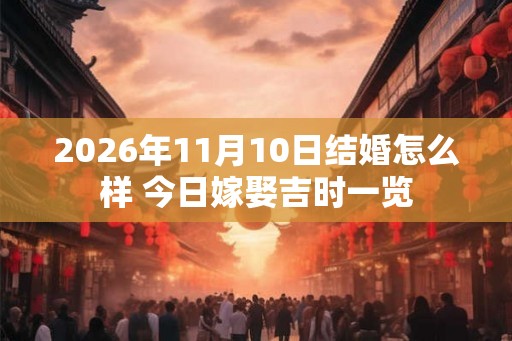 2026年11月10日结婚怎么样 今日嫁娶吉时一览