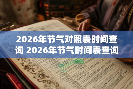 2026年节气对照表时间查询 2026年节气时间表查询
