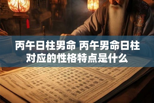 丙午日柱男命 丙午男命日柱对应的性格特点是什么