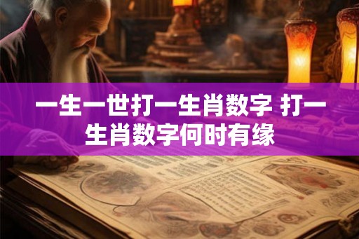 一生一世打一生肖数字 打一生肖数字何时有缘