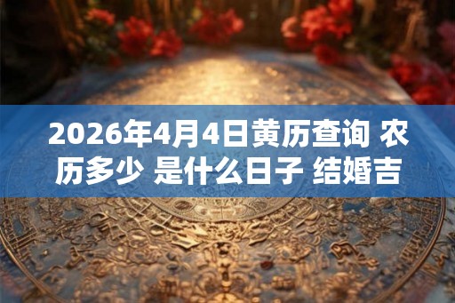 2026年4月4日黄历查询 农历多少 是什么日子 结婚吉时