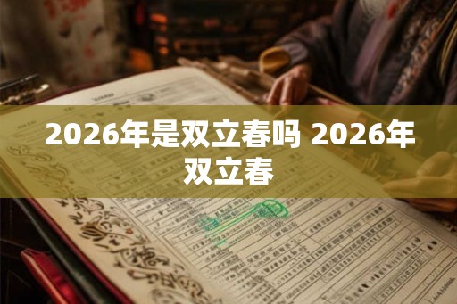 2026年是双立春吗 2026年双立春
