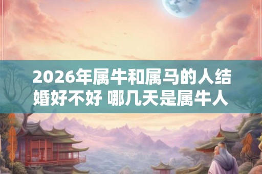2026年属牛和属马的人结婚好不好 哪几天是属牛人的结婚吉日
