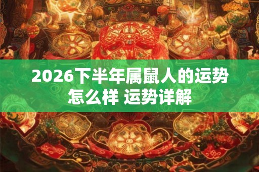 2026下半年属鼠人的运势怎么样 运势详解 2026下半年属鼠人的运势怎么样 运势详解