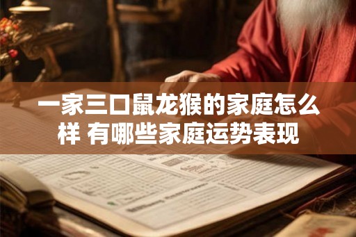 一家三口鼠龙猴的家庭怎么样 有哪些家庭运势表现
