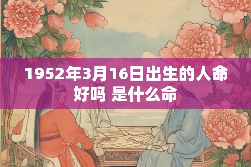 1952年3月16日出生的人命好吗 是什么命