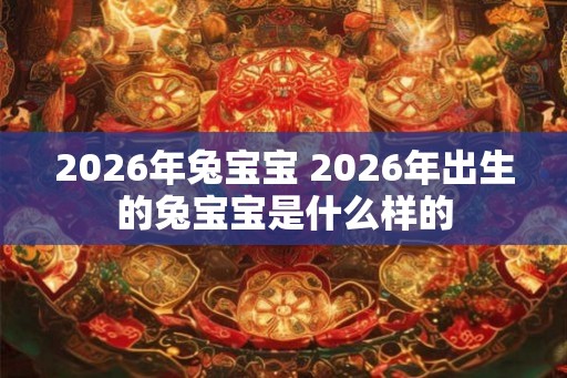 2026年兔宝宝 2026年出生的兔宝宝是什么样的