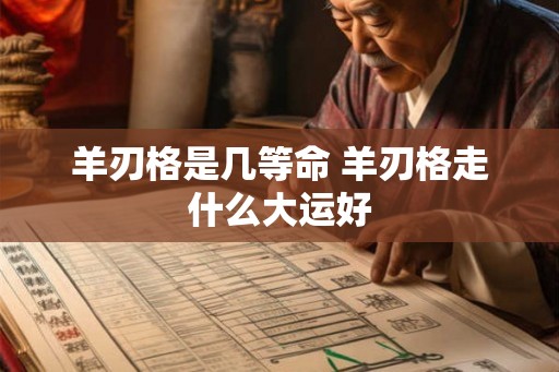羊刃格是几等命 羊刃格走什么大运好 羊刃格是几等命 羊刃格走什么大运好