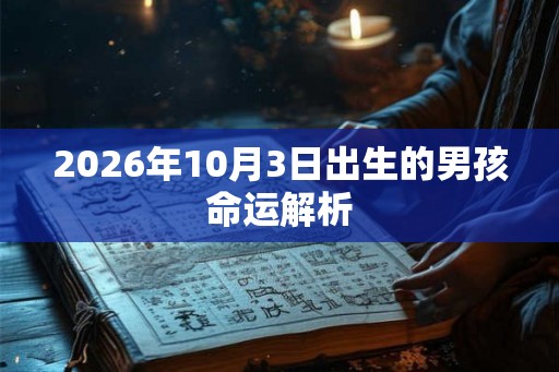 2026年10月3日出生的男孩命运解析