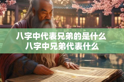 八字中代表兄弟的是什么 八字中兄弟代表什么