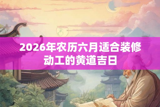 2026年农历六月适合装修动工的黄道吉日