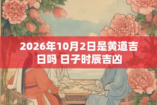 2026年10月2日是黄道吉日吗 日子时辰吉凶