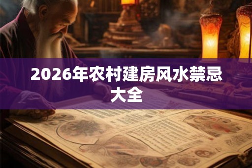 2026年农村建房风水禁忌大全