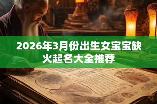 2026年3月份出生女宝宝缺火起名大全推荐