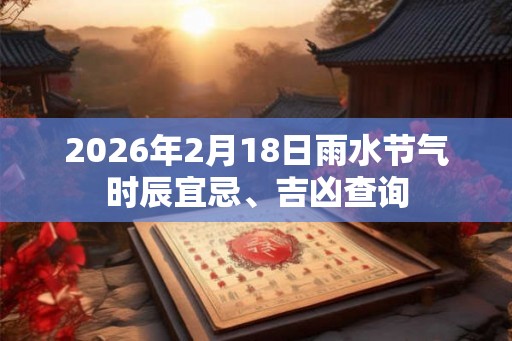 2026年2月18日雨水节气时辰宜忌、吉凶查询