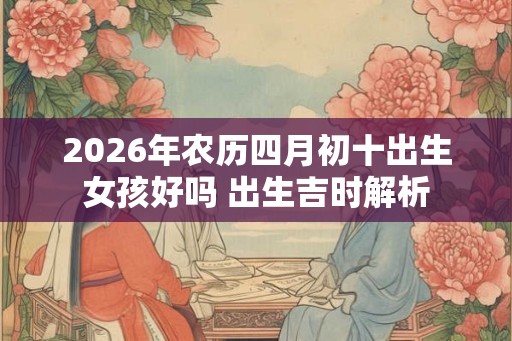 2026年农历四月初十出生女孩好吗 出生吉时解析 2026年农历四月初十出生女孩好吗 出生吉时解析