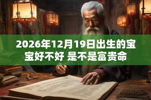 2026年12月19日出生的宝宝好不好 是不是富贵命
