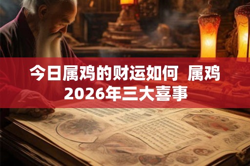 今日属鸡的财运如何  属鸡2026年三大喜事
