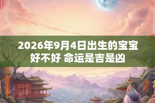 2026年9月4日出生的宝宝好不好 命运是吉是凶