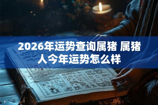 2026年运势查询属猪 属猪人今年运势怎么样