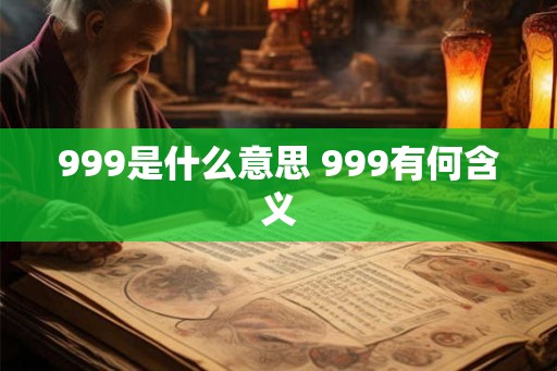 999是什么意思 999有何含义