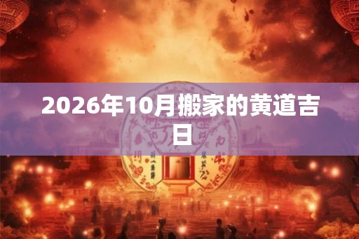 2026年10月搬家的黄道吉日