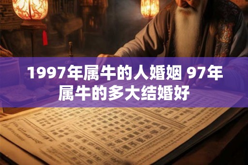 1997年属牛的人婚姻 97年属牛的多大结婚好