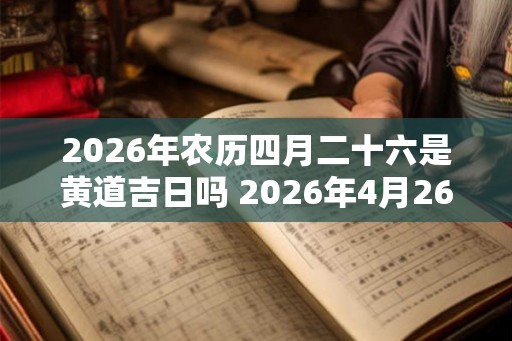 2026年农历四月二十六是黄道吉日吗 2026年4月26日是否是黄道吉日 2026年农历四月二十六是黄道吉日吗 2026年4月26日是否是黄道吉日