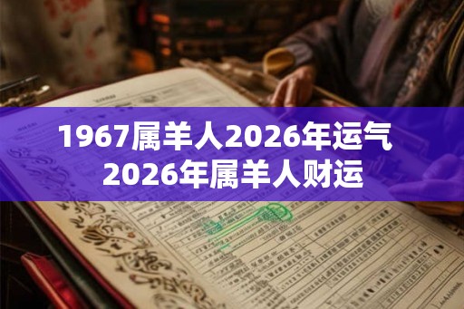 1967属羊人2026年运气  2026年属羊人财运