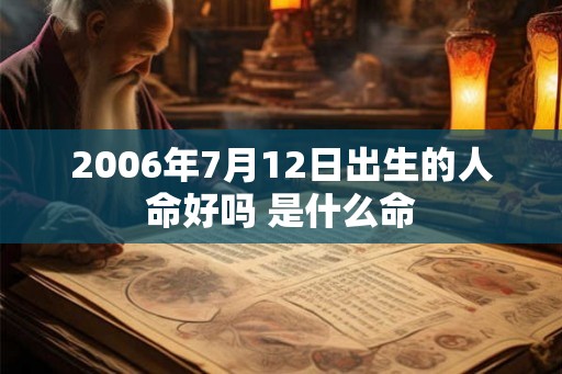 2006年7月12日出生的人命好吗 是什么命