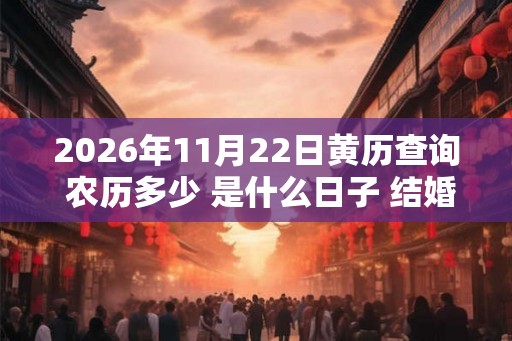 2026年11月22日黄历查询 农历多少 是什么日子 结婚吉时