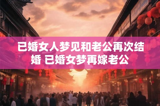 已婚女人梦见和老公再次结婚 已婚女梦再嫁老公