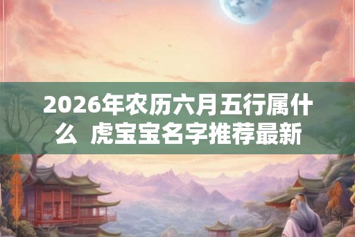 2026年农历六月五行属什么  虎宝宝名字推荐最新