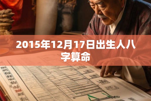2015年12月17日出生人八字算命