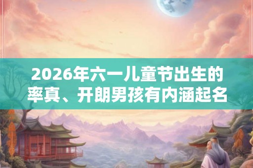 2026年六一儿童节出生的率真、开朗男孩有内涵起名