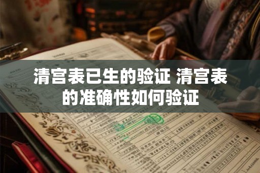 清宫表已生的验证 清宫表的准确性如何验证