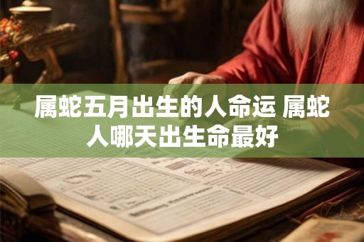 属蛇五月出生的人命运 属蛇人哪天出生命最好