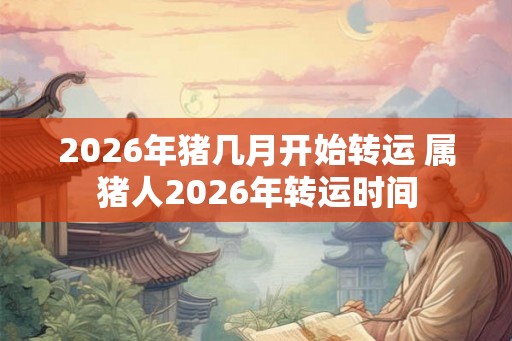 2026年猪几月开始转运 属猪人2026年转运时间