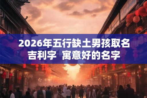 2026年五行缺土男孩取名吉利字  寓意好的名字
