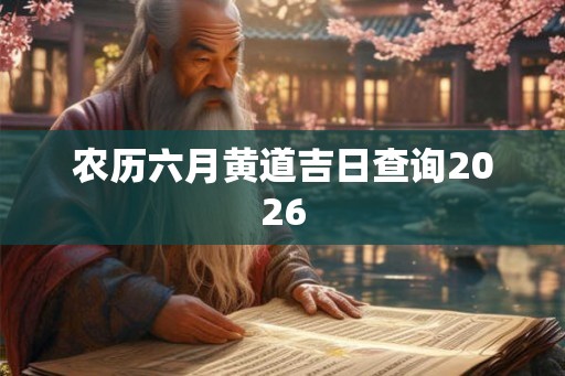 农历六月黄道吉日查询2026