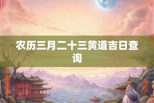 农历三月二十三黄道吉日查询 农历三月二十三黄道吉日查询